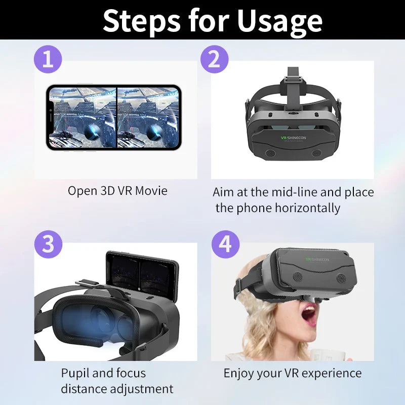 Gafas de Realidad Virtual 3D – Compatible con Smartphones